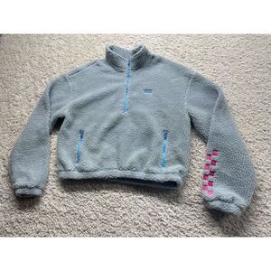 Vans Sk8 Women's Large 1/2 Zip Fleece Pullover  EUC